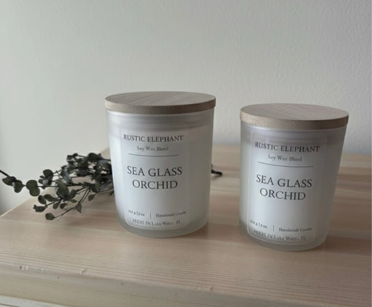 Sea Glass Orchid Candle